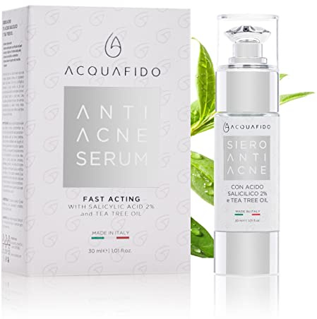 Azione Rapida Anti-Acne Acquafido | Crema Brufoli Punti Neri Viso | Crema Antimacchia Viso Uomo Donna | Crema Cicatrici Acne Acido Salicilico Skin Care