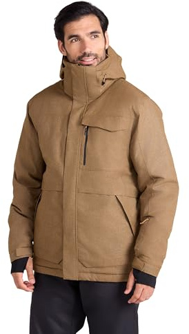 Mountain Warehouse Comet II Mens Padded Waterproof Ski Jacket, Breathable, Taped Seams, Multiple Pockets, Detachable Snow skirt - Best for Winter Skiing, Sports, Walking Tan (02) XXL