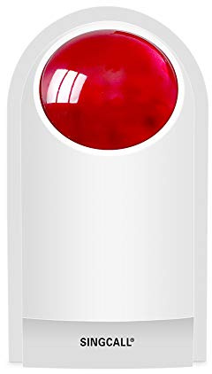 SINGCALL Sirena,Kit di allarme con sirena stroboscopica rossa lampeggiante | sistema di allerta SOS con telecomando,ideale per la sicurezza di casa,negozio,hotel,scuola,gioielleria e ufficio, 1 sirena