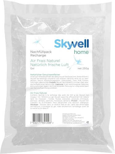 Skyvell Geruchsneutralisierer Nachfüllpack 250g Geruchsentferner | Zum Nachfüllen der Gel-Dose. Eliminiert Gerüche molekular, wirkt ca. 30 Tage, kein eigener Duft.