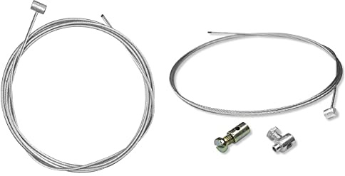 cyclingcolors Cable Acier Tete 8x12 MOTOCULTEUR Tracteur Tondeuse MOTOCULTURE ACCELERATEUR Frein Traction Embrayage, Argent, 2mx2.5mm & Câble d'embrayage ou de Frein avec 2 Serre-Câble, 2m