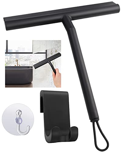 Shower Squeegee,8 Inch Window Glass Scraper Shower Cleaner with Suction Cup Hook,Window Cleaner Shower Wiper for Bathroom,Car, Mirror, Door, Glass