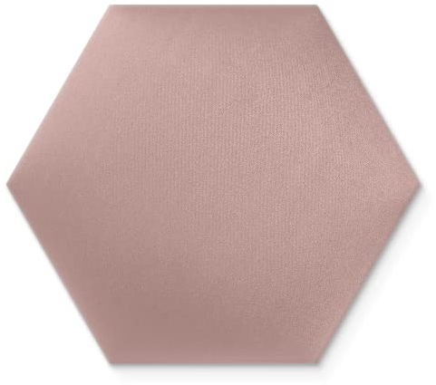 Wandkissen 3D-Wandpaneele zur Selbstmontage, aus Veloursstoff mit weicher Füllung Kopfteil als Dekoration für Schlafzimmer Büros Kinderzimmer Flure - Hexagon 30x26 cm Puderrosa
