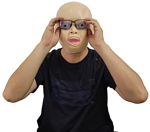 Young Wolf Kostüm dick lächelnde Gesichtsmaske Vollkopf für Erwachsene Latex Lächeln Maske Halloween Cosplay Party