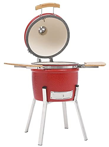 Kamado-Grill und Smoker, JUNZAI Kohlegrill, BBQ Grill, Griller, Smoker Grill, Grillwagen, Holzgrill, Grills & Smoker, Barbecue, Keramik 81 cm