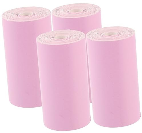 LALAFINA Thermopapier Papierrollen 4 Stück Rosa Thermodruckpapier für Supermarkt und Firmen mit Klarem Druck und Verhinderung von Papierstaus