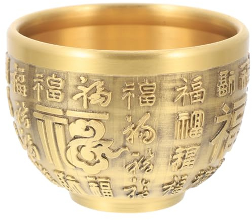 Alipis Bol En Laiton Pur Doré Petit Bassin De Fortune DéCoration De Bureau Bol TréSor Chinois Ornement De Table Compact Et éLéGant