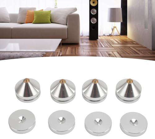 Speaker Isolation Feet, 4 Set Speaker Isolation Feet Speaker Isolation Pad Speaker Isolation Pads Aluminum Alloy Speaker Vibration Absorber Spike for CD DVD Player Amplifier