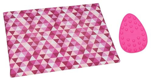 SEMPLIX Bügel Set – Bügelunterlage mit rutschhemmender Rückseite 30 x 40 cm/Mini Bügeleisenablage 10,5 x 15,5 cm, für kleinere Näh- und Bastelarbeiten (Beere/rosa)