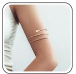 Cybche Brazalete para la parte superior del brazo, pulsera punk para la parte superior del brazo, pulsera dorada abierta para mujer, Zinc