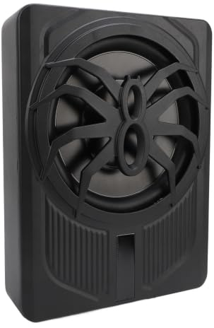 SENECESLI 10In 800W Under Seat Powered Car Subwoofer, Slim Powered Sub with Low Level Input, Blue LED Lights, Truck Subwoofer (Colourful Ambient Light with App Control)