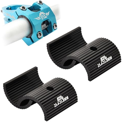 Lunaanda 2 Pair Bike Handlebar Shim, Shim for Stem 25.4 to 31.8 mm, Handlebar Adapter Reducer Clamp Spacer, Bicycle Handlebar Conversion Shims, for Road Bike, Mountain Bike (Black)