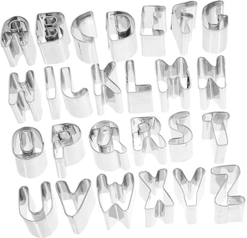 Cabilock Cortador De Galletas Letras Del Alfabeto Cortadores De Fondant Para Hornear Letras Acero Inoxidable Herramienta Para Hacer Galletas De Fiesta