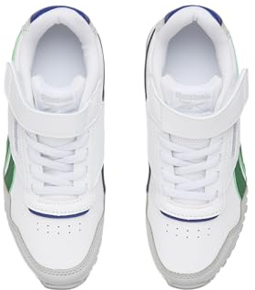 Reebok Sneakers Unisex per Bambini Glide Elastic Lace & Top Strap, White Grey1 Classiccobalt, 27.5 EU