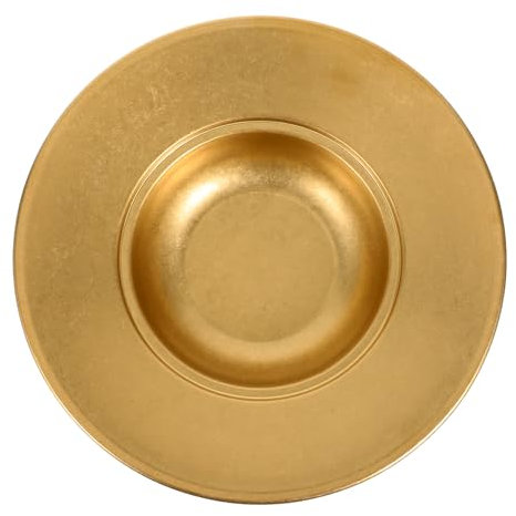 FONDOTIN Assiette à Pâtes Vintage en Acier Inoxydable Doré, Large Bord 26cm, Bol Creux Multifonction pour Soupe, Salade et Service
