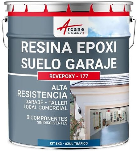 ARCANE INDUSTRIES Resina epossidica per pavimenti garage - REVEPOXY - 177-5 kg (fino a 16 m² in 2 strati) Blu traffico - RAL 5017