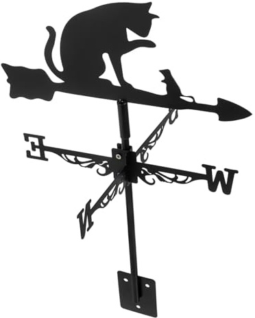 Yardenfun Girouette Jardin INOX Chat Acier Inoxydable Indicateur Direction Vent Durable et Décoratif pour Abris et Aux Intempéries Ornement Extérieur Élégant