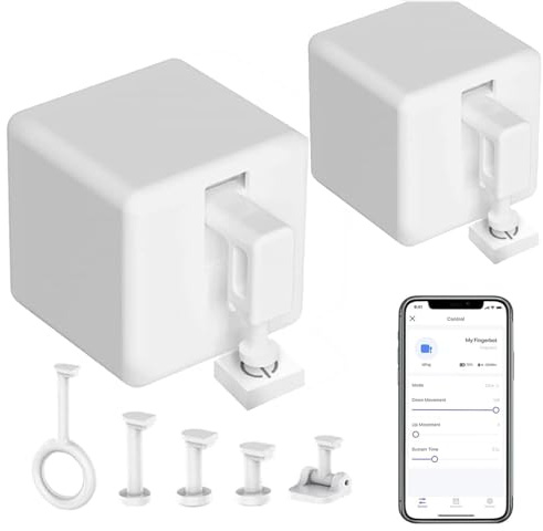 TECKZOON Fingerbot Plus Smart Switch Button Pusher, mit Touch-Steuerung, kompatibel mit Smart Life App und Tuya BLE Hub, Sprachsteuerung mit Alexa & Google Home, Timer- und Automatisierung (2 Pack)
