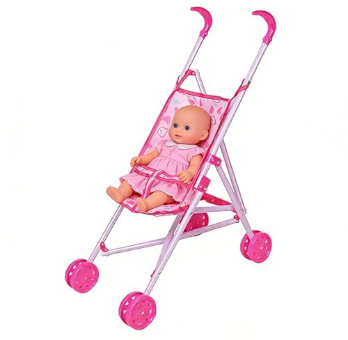 Klappbarer Puppenwagen Für Kinder - Realistischer Rollenspiel-Puppenwagen Für j-ungen & Mädchen Ab 3 Jahren, Für Kindergarten, Zuhause & Draußen