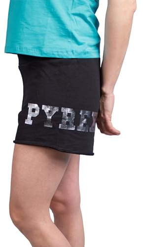 PYREX Original - Short da Donna in Cotone, Elastico in Vita Regolabile, Logo Laterale Riflettente - Art.45167 (Nero, L)