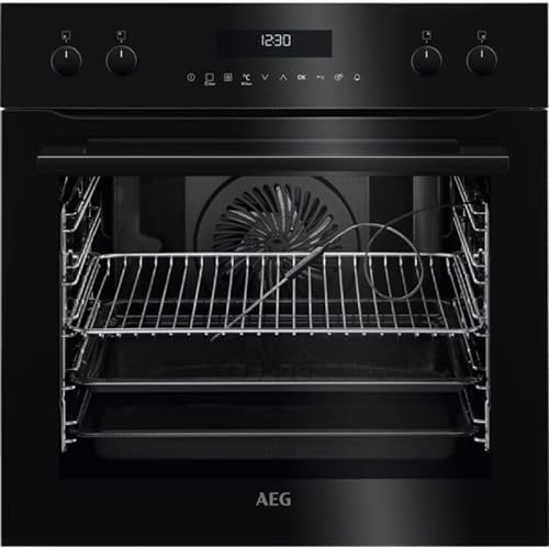 AEG EPS635220B Einbauherd/Pyrolyse – Selbstreinigung/Kerntemperatursensor/SoftClosing/Touch-Bedienung/Grillfunktion/Automatikprogramme/Display mit Uhr/Kindersicherung/A+ / Schwarz