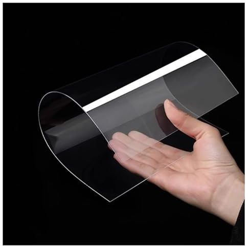 Rygcrud 2 Stück Polycarbonat-Platten Klar Kunststoff-Paneele, 1,7mm Dick Kunststoffplatten Mit Schutzfolie, Bruchsicher PC-Platte Für Craft DIY Projekte (Farbe : klar, Größe : 50x50cm)