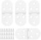 4 Piezas Bisagras Plegables, Bisagra 180 Grados, Bisagra de Mesa, Bisagra de Puerta con Tornillos, Bisagra para Maquinas de Coser, Mesas Plegables, Armarios, Muebles, Puertas (Blanco)