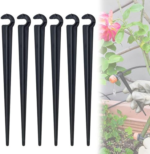 100 pezzi in plastica a forma di C fissi steli supporto per irrigazione flusso d'acqua gocciolatore addensare durevole tubo da giardino ancoraggio tubo a goccia supporto per tubo poroso