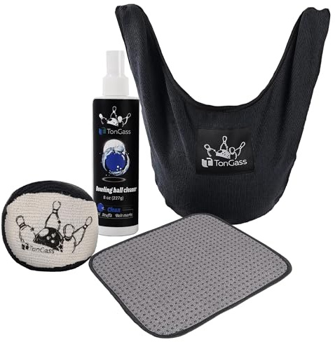 TonGass Bowling Basics Accessories Kit, Microfiber Bowling Ball Seesaw Towel, Bowlings Cleaner Spray Kit, Microfiber Ultra Dry Bowlings Grip Balls