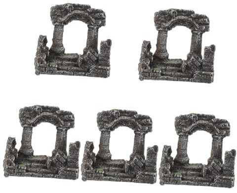 Sosoport 5 Pièces Décoration D'aquarium Décor Artificiel Ornement Paysager Piliers Romains D'aquarium Abri pour Poissons D'aquarium Colonne Romaine D'aquarium Fourniture D'aquarium Résine