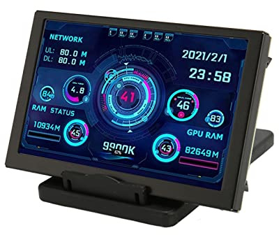 Computer Temp Monitor, 5in Computer Temp Monitor Lcd Screen Inside PC Case PC Case Screen IPS USB Mini Screen PC Sensor Panel Dynamic Display Monitor PC CPU RAM HDD Data Monitor