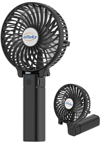 efluky Handventilator, Tragbarer Mini Ventilator, Faltbarer USB-Ventilator Wiederaufladbar, Tragbarer Ventilator