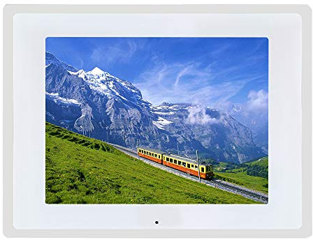 Cornice Fotografica Digitale acrilica da 12 Pollici Album Cornice Fotografica Elettronica LED Display HD, risoluzione 1024 Volte; 768, con Telecomando (Bianco) Regalo