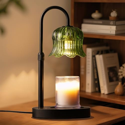 Candle Warmer Lamp with Timer: Heater Lamp for Scented Wax Elegant Home Decor Modern Home Decor Table Lights Green