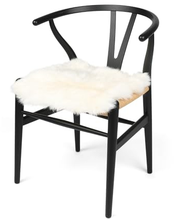 Nordic Sheep Lammfell Kissen 40x40 cm | Weiches Fell für Stühle & Sofa | Gemütliches Sitzkissen & Lammfell Sitzauflage im schönen nordischen Stil | Farbe: Weiß