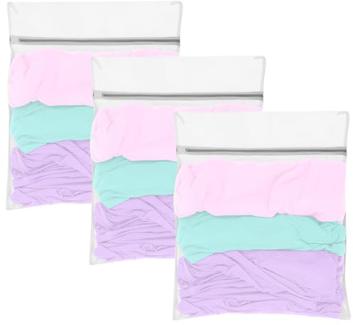 AUAUY Set med 3 tvättkorgar, 50x60 cm Tvättsäckar återanvändbara, Tvättkorg för maskin för underkläder, ömtåliga kläder, underkläder, behåar, skor