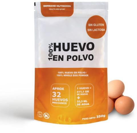 Œuf en Poudre 350 g | Œufs Pasteurisés Sans Gluten | Œuf Déshydraté | Sans Additifs | Produits Sans Lactose | Présentation en Sachet Zip
