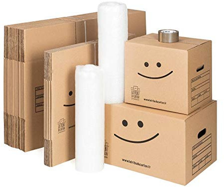 LA TRIBU DU CARTON Kit Déménagement Marron T2 + 1 adhésif offert