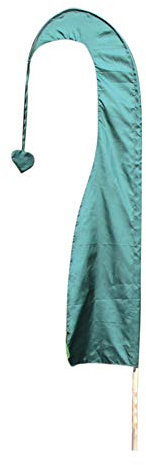 Asiastyle Balifahne | Farbe: dunkelgrün | 200 cm lang | MIT BAMBUSSTANGE | aus echtem Satin | Originale Umbul Fahne