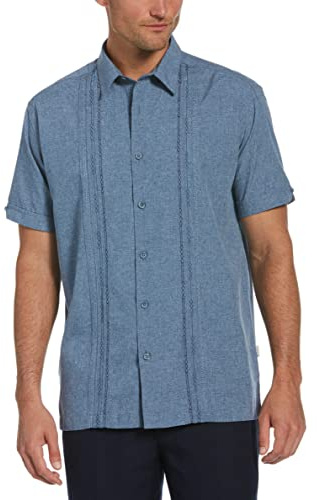 Cubavera Chemise Boutonnée À Manches Courtes en Chambray Homme