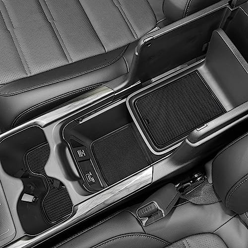 SENSHINE Für Honda CR-V CRV Zubehör 2020 2021 Getränkehalter-Einsatz Mittelkonsole Verkleidung Tür Paket Matten 20-teiliges Set (Schwarze Zierleiste)