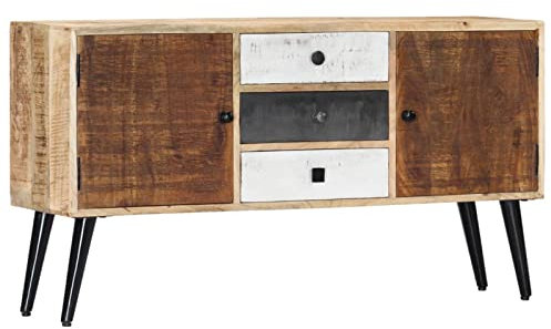 Leepesx Sideboard, Flurschrank, Aufbewahrungsschrank, Dielenschrank, Beistellschrank, Schrank, Küchenschrank, 118x30x62 cm Massivholz Mango
