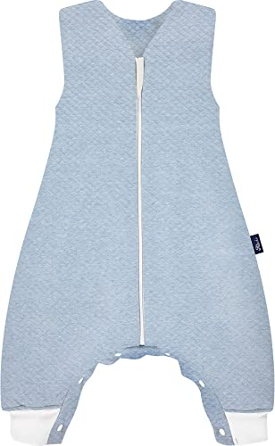 Alvi Sleep-Overall Baby Schlafsack mit Füßen Special Fabric Babyschlafsack Kinderschlafsack aus Baumwolle (70 cm, Quilt Aqua)