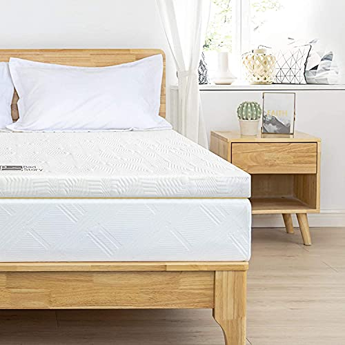 BedStory Harter Topper 90x200cm-5cm Höhe Zwei Härtegrade H3&H4 Matratzentopper,7-Zonen-Matratzenauflage aus Kaltschaum, Matratzentopper für Boxspringbett Wohnwagen Schlafsofa
