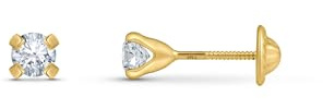 Amberta Allure Damen Ohrstecker aus 9K Gold mit Zirkonia