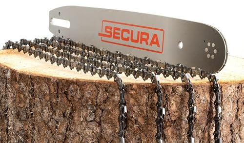 SECURA 4x Sägekette + 1 Schwert 40cm 3/8 60 1,6mm kompatibel mit Stihl 030 031 032 AV Motorsägen