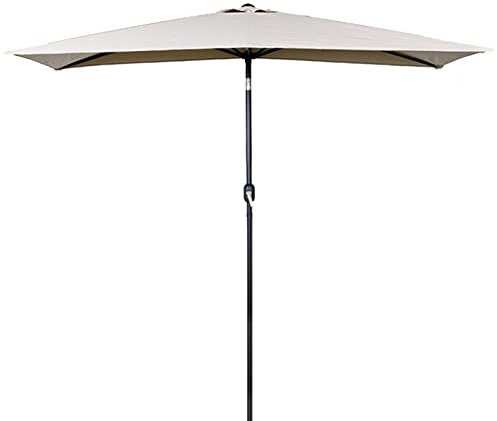 XIAOYUE 250x130 cm Halber Balkonschirm, Marktschirm mit Kurbel, UV-Schutz bis UPF 50+, für Balkon Garten errasse