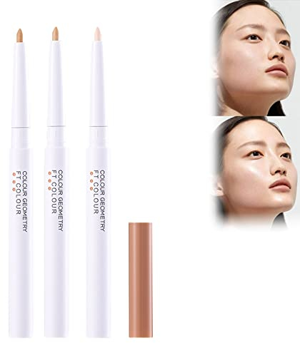 Concealer Corrector, Stylo Anti-Cernes, Contour Imperméable Stylo de Maquillage, Cache-Cernes, Correcteur Stylo, Crayon Correcteur, Crayon Correcteur pour le Contour des Yeux et des Lèvres, 3PCS