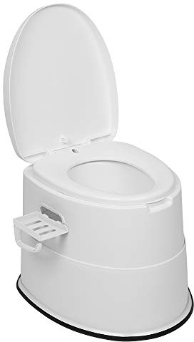 Inodoro portátil, ligero y compacto para interiores y exteriores, para camping, uso de emergencia y más, cubo interior desmontable y soporte de papel extraíble incluido