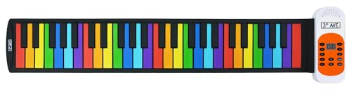3rd Avenue 49 Key Rainbow Soft Touch Roll Up Piano
